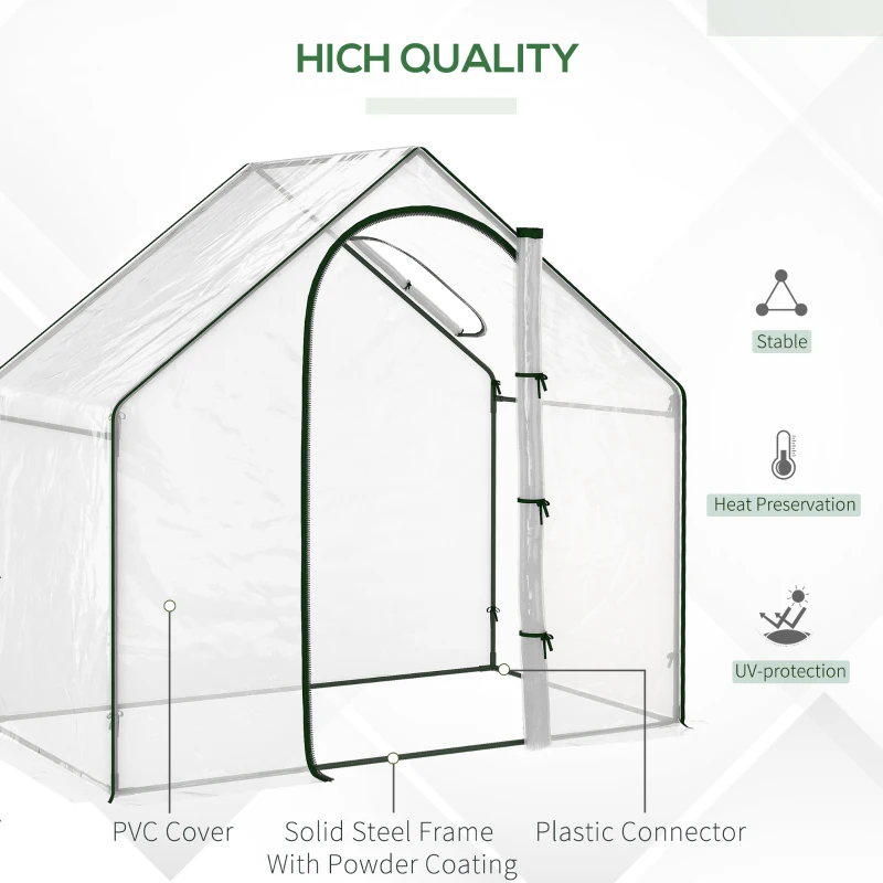 Outsunny sera de gradina, PVC transparent 180x105x165 cm