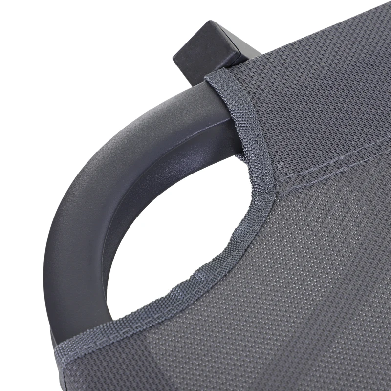 Outsunny Tumbona de Jardín de Aluminio con Respaldo Ajustable en 5 Posiciones Texteline para Terraza Patio Playa Piscina Exterior 163x58,5x91 cm Gris