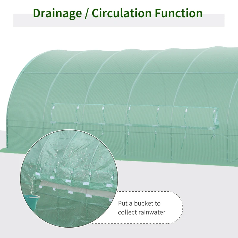 Outsunny Sera de Gradina Tunel pentru Cultivare Plante in PE, 600x300x200cm(m-7)