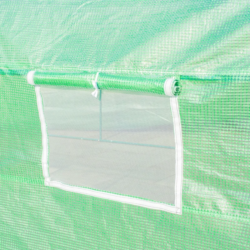 Outsunny Sera pentru Gradina 6x3x2 m, Sera cu Acoperis inclinat din PE pentru Plante, Verde(m-10)