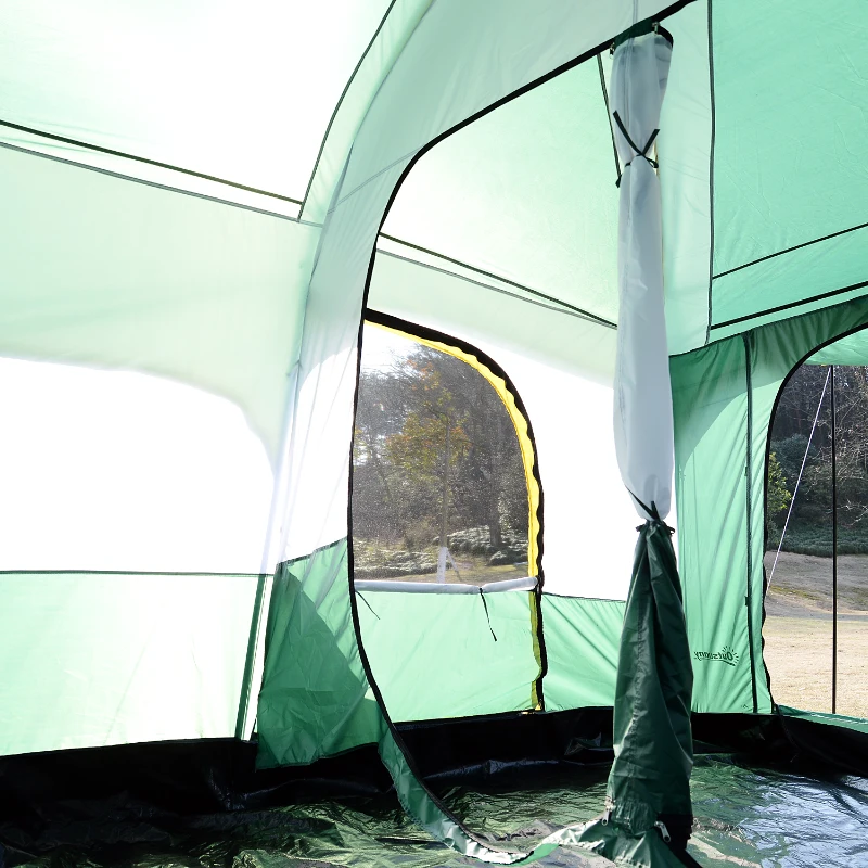 Outsunny Tienda de Campaña Familiar 5-6 Personas Carpa Grande Acampada Tipo Refugio con Bolsa de transporte 4,3x3x2 m Verde