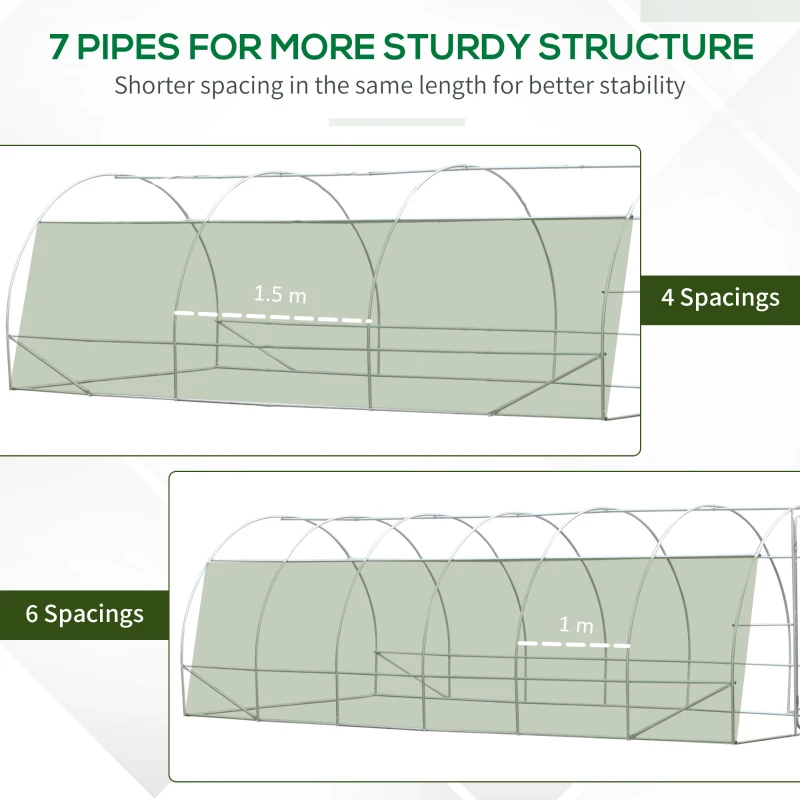Outsunny Sera de Gradina Tunel pentru Cultivare Plante in PE, 600x300x200cm(m-9)