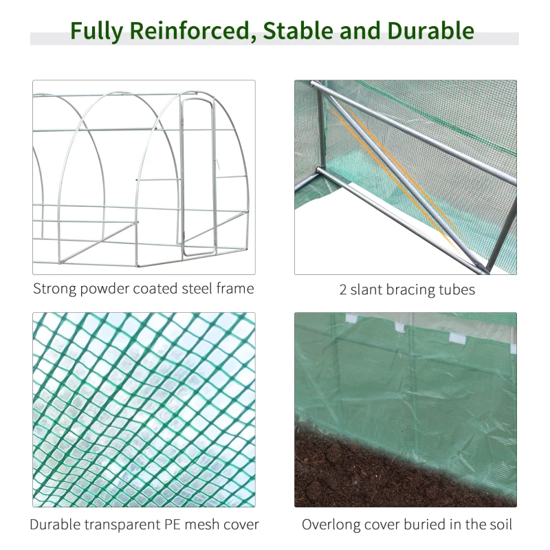 Outsunny Sera de Gradina Tunel pentru Cultivare Plante in PE, 600x300x200cm(m-5)