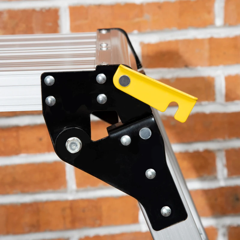 DURHAND Arbeitsplattform Arbeitsbühne, klappbar, rutschfest, mit Sicherheitsriegel, Aluminium+Stahl, 94 x 38,5 x 48cm