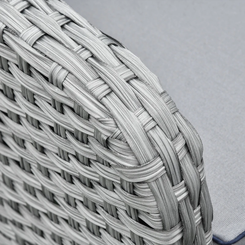 Outsunny 6-delige poly-rotan tuinset eetgroep tuinset tuinmeubelen incl. eettafel