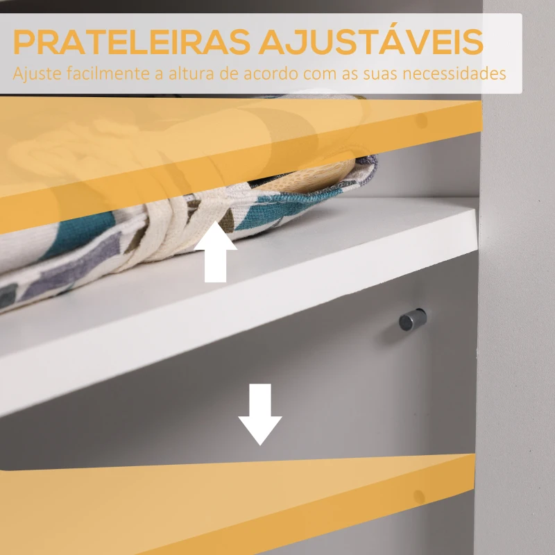 HOMCOM Aparador de Cozinha com 3 Portas de Vidro e Suporte em Forma de X para 4 Garrafas Móvel Buffet Auxiliar 90x37x75cm Branco