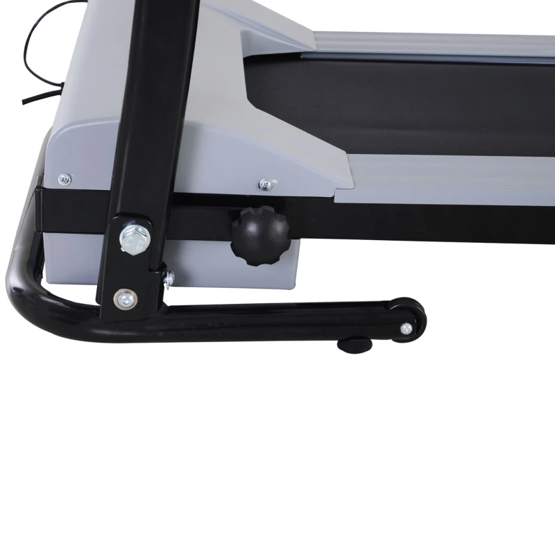 HOMCOM Tapis Roulant Elettrico Pieghevole Salvaspazio, Tapis roulant Professionale con Schermo LED 0.6HP 132 x 59 x 106cm Nero e Grigio