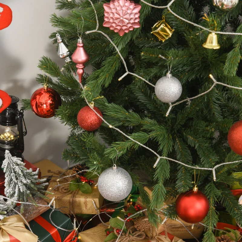 HOMCOM Unlit Artificial 1.5m Xmas Christmas Tree Easy Assembly with Foldable Base Stand for Indoor Outdoor Holiday Decoration Green