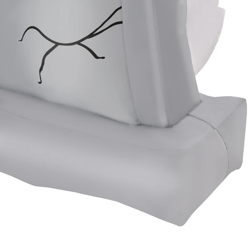 HOMCOM Fantasmas Infláveis de Halloween com Luzes LED Decoração Inflável de Halloween para Interiores Exteriores Festas 110x38x154cm Branco e Cinza