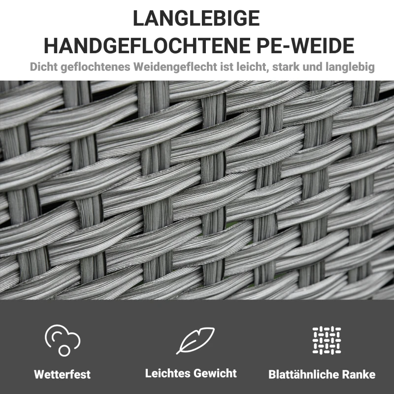 Outsunny 6-delige poly-rotan tuinset eetgroep tuinset tuinmeubelen incl. eettafel