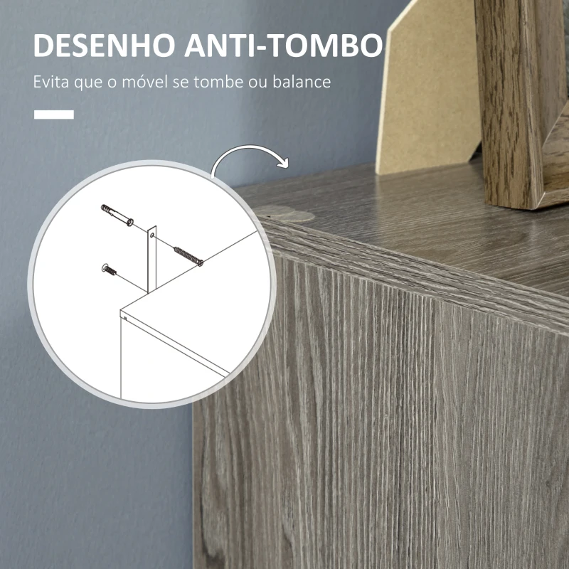 HOMCOM Estante com 2 Gavetas de Tecido Amovíveis e 5 Compartimentos de Armazenamento 60x28,5x105cm Cinza Escuro