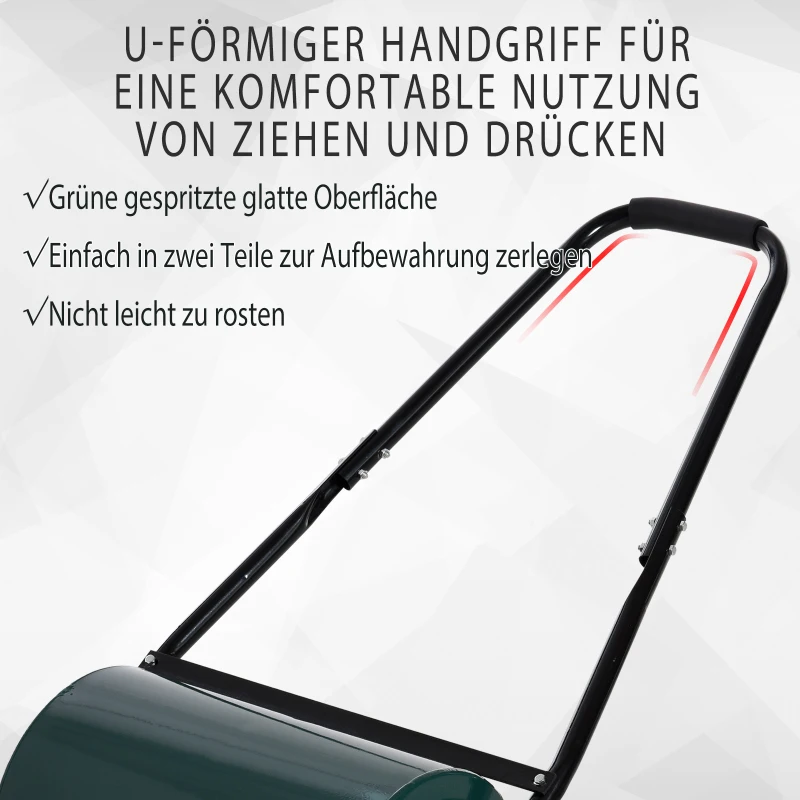 Outsunny gazonrol met U-handvat 30 cm 30 L metaal