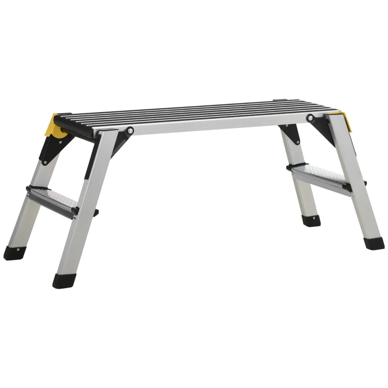DURHAND Arbeitsplattform Arbeitsbühne, klappbar, rutschfest, mit Sicherheitsriegel, Aluminium, 127,5 x 45 x 49cm