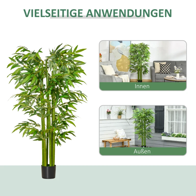 HOMCOM bamboe kunstplanten 17 x 17 x 160 cm