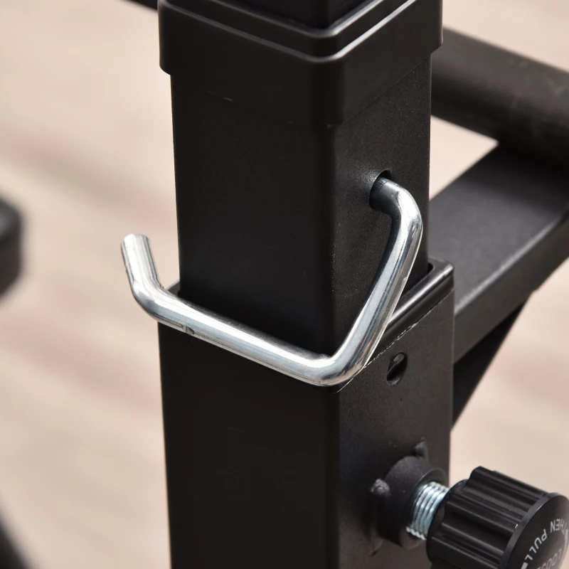 HOMCOM Set di 2 Rack Supporto per Bilanciere in Acciaio, Altezza Regolabile su 12 Livelli, 50x49x124-154cm, Nero