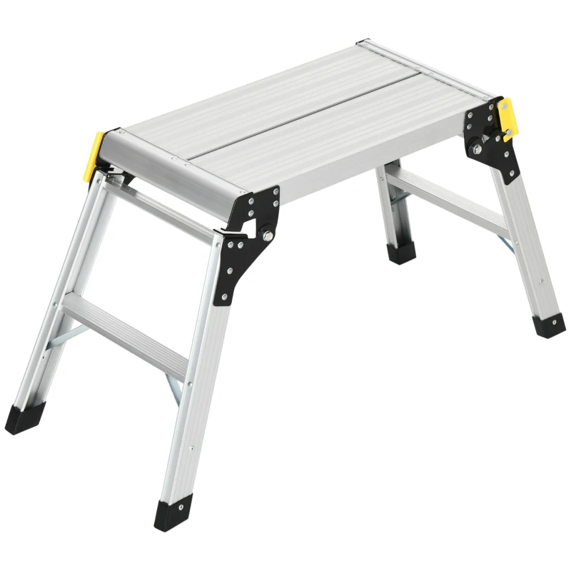 DURHAND Arbeitsplattform Arbeitsbühne, klappbar, rutschfest, mit Sicherheitsriegel, Aluminium+Stahl, 94 x 38,5 x 48cm