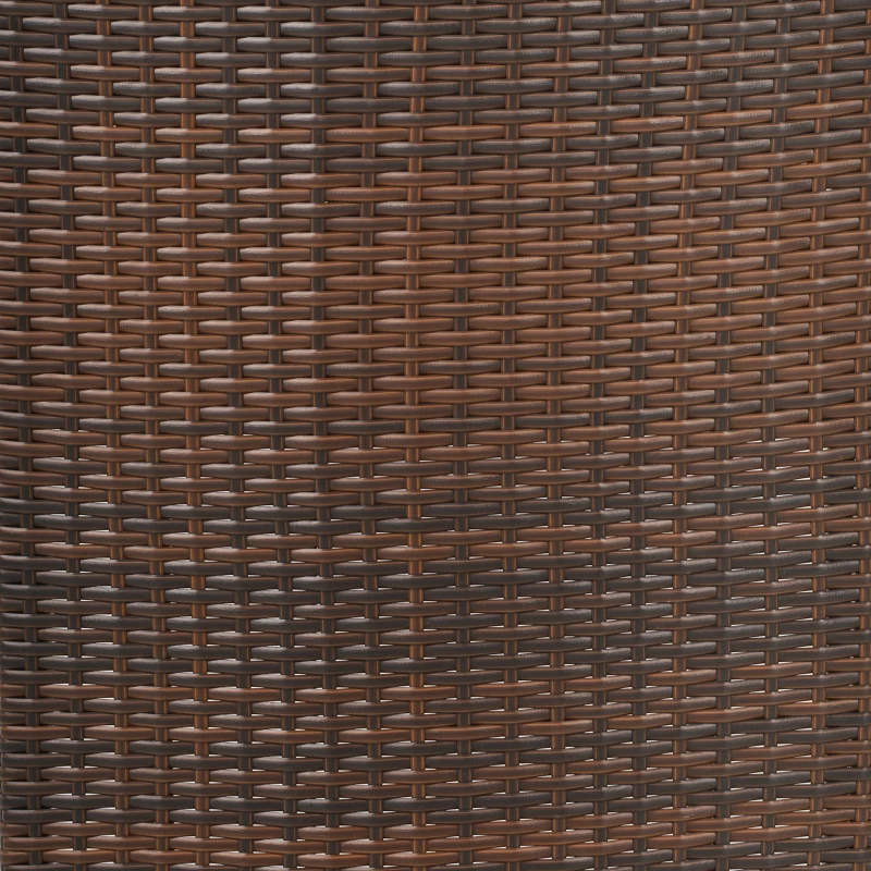 Outsunny 3-tlg. Gartensitzgruppe mit Beistelltisch Rattan Gartenset Polyrattan Metall Braun 66,5 x 51 x 72,5 cm