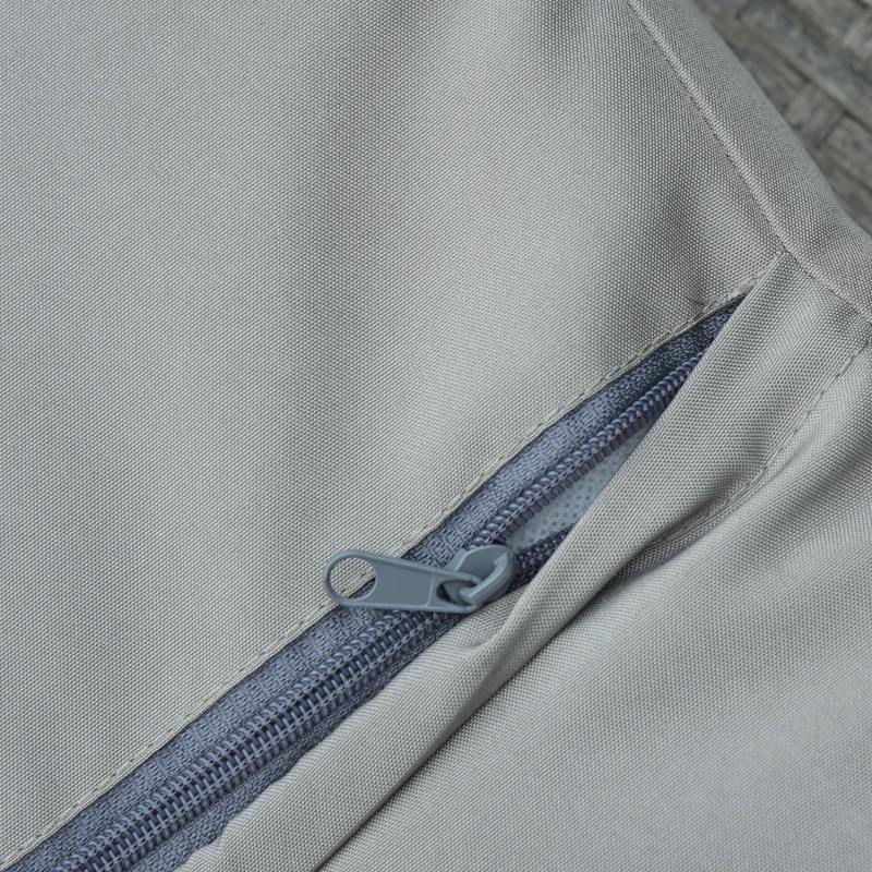 Outsunny 3-in-1 Rattan Lounge Set Doppelsofa Gartentisch mit 2 Hocker Liegesessel Loungegruppe multifunktion kombinierbar Stahl Grau