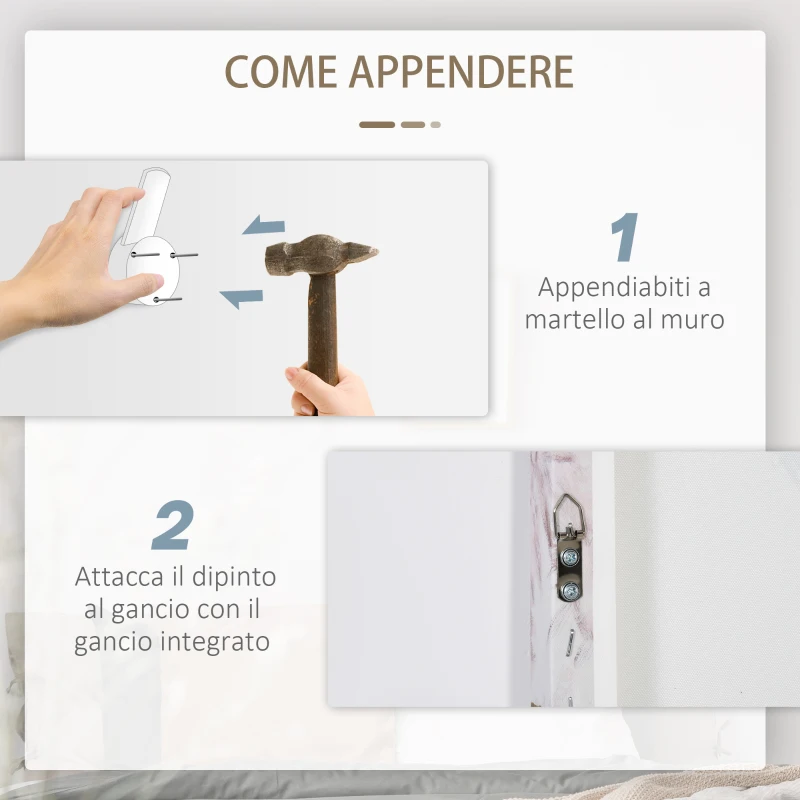 Arta de perete pe panza din 3 piese HOMCOM, Imagini de perete pentru decorul camerei de zi, al dormitorului, 90 x 30 cm x 3