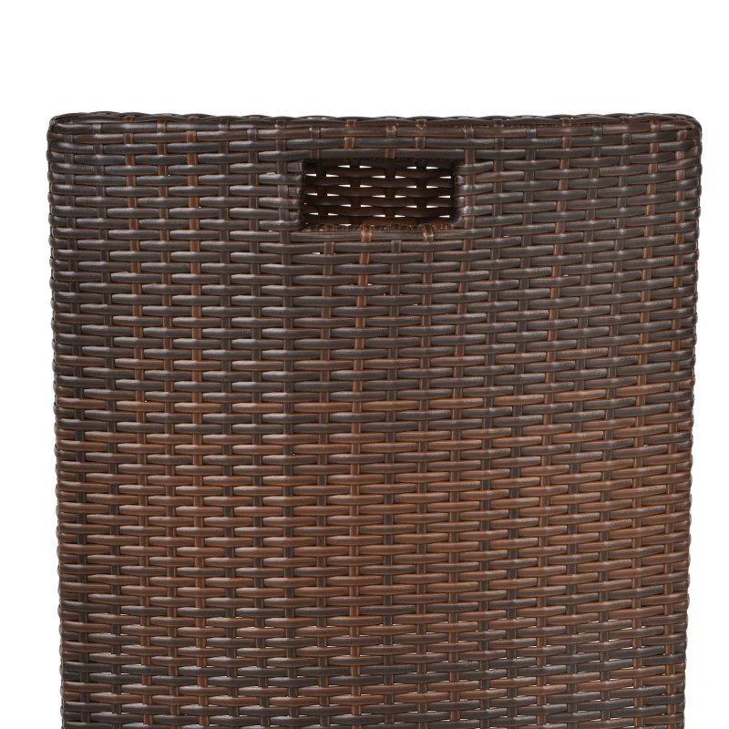 Outsunny 3-tlg. Gartensitzgruppe mit Beistelltisch Rattan Gartenset Polyrattan Metall Braun 66,5 x 51 x 72,5 cm