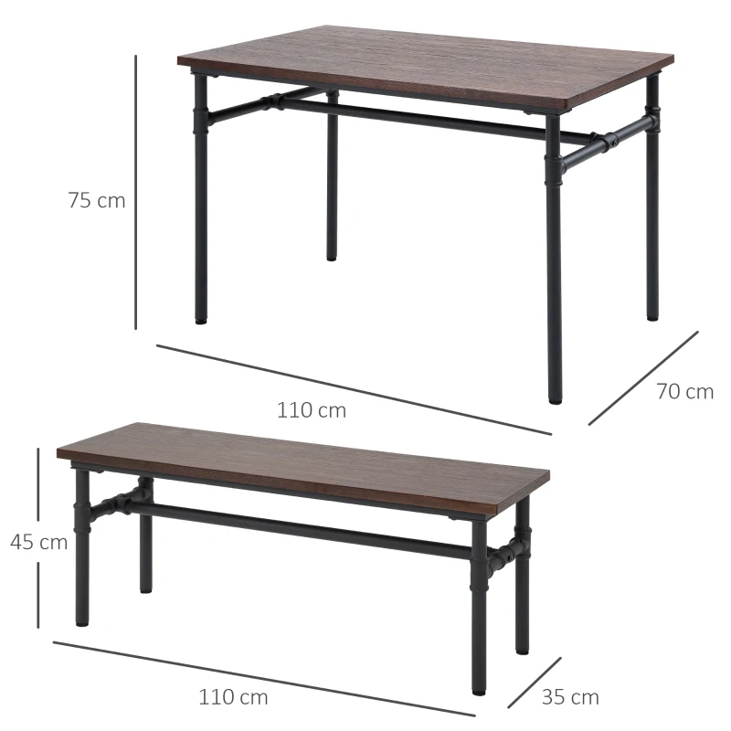 Eetgroep met 2 banken eetkamerset zitgroep tafelgroep naturel + zwart