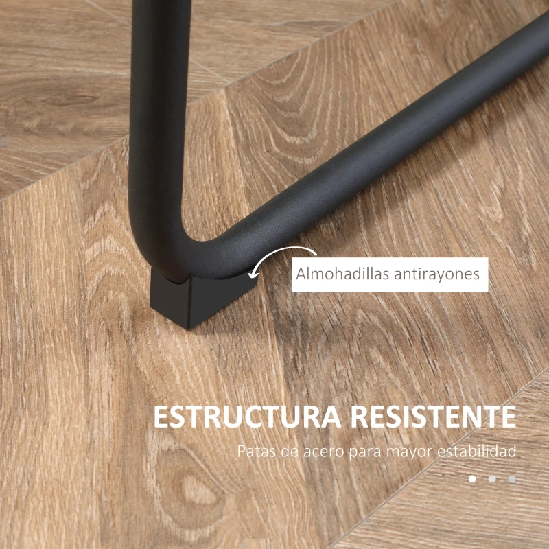 HOMCOM Juego de 2 Sillas de Comedor Sillas de Cocina Modernas con Respaldo Alto y Base en Forma de C 42x64x90 cm Marrón