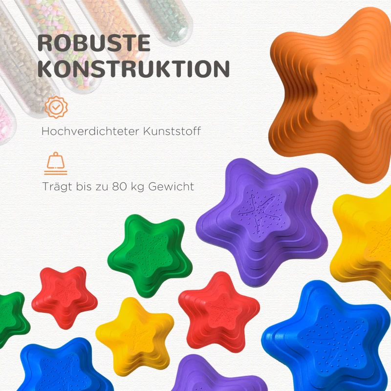 Outsunny Balansstenen, Stapelstenen, 11-delig, Antislip, Robuust, voor Binnen en Buiten, Belastbaar tot 80 kg