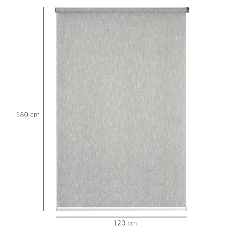 HOMCOM WiFi Smart Roller Blinds Work with TUYA App, Window Shade with Rechargeable Battery, Electric Shades Blind Easy Fit Home Office Living Room Bathroom Kitchen, Grey, 120cm x 180cm