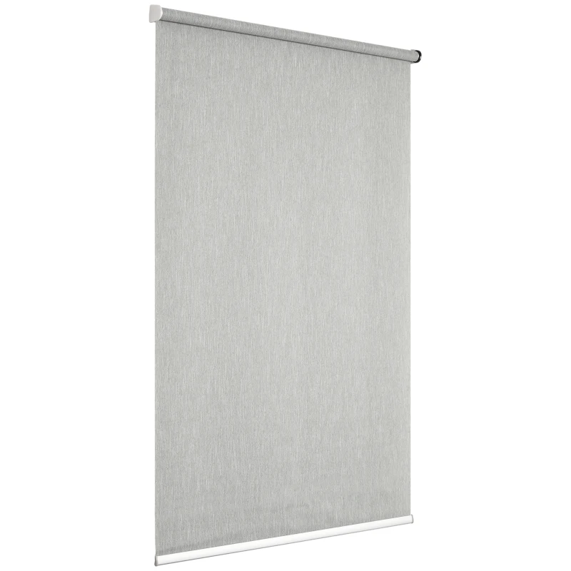 HOMCOM WiFi Smart Roller Blinds Work with TUYA App, Window Shade with Rechargeable Battery, Electric Shades Blind Easy Fit Home Office Living Room Bathroom Kitchen, Grey, 120cm x 180cm