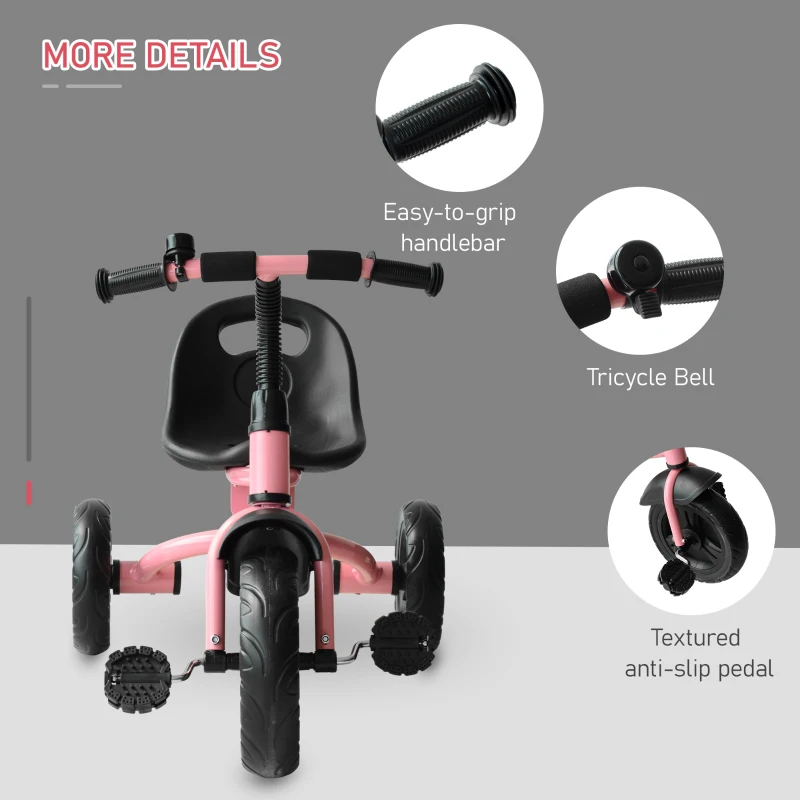 HOMCOM Kids Trike Toddler Tricycle Children Ride on 3 Wheels Bike For 1.5 - 4 Years Pink