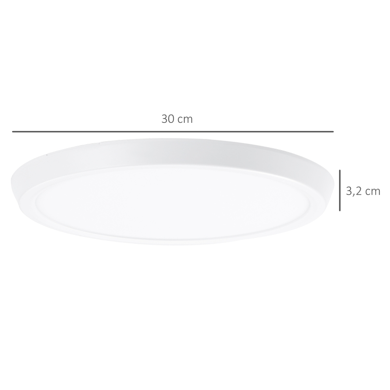 HOMCOM Deckenleuchte, Smart, LED, App- und Sprachsteuerung, Fernbedienung, Timer, viele Farben, Ø30 x 3,2cm