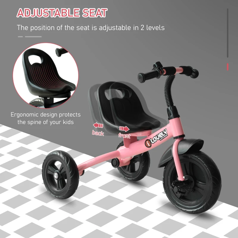 HOMCOM Kids Trike Toddler Tricycle Children Ride on 3 Wheels Bike For 1.5 - 4 Years Pink