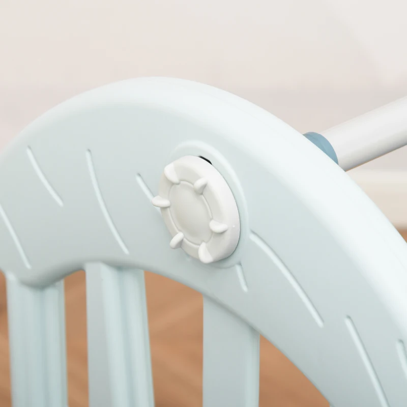 HOMCOM 3 in 1 Kids Slide and Swing Set Playset Activity Center with Basketball Hoop Adjustable Height Water-fillable Base Climber Indoor Outdoor Exercise Toy