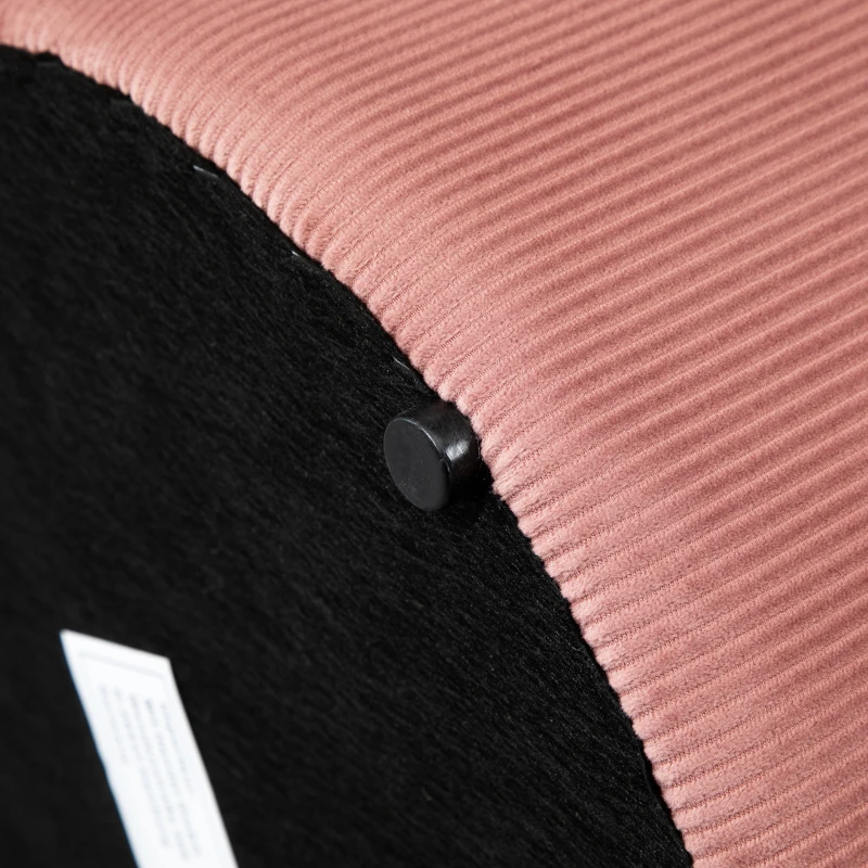 HOMCOM Hocker Ottomane, Zweier-Set, mit Stauraum, weiche Polsterung, Bezug in Cordoptik, Rosa, 40 x 40 x 41cm