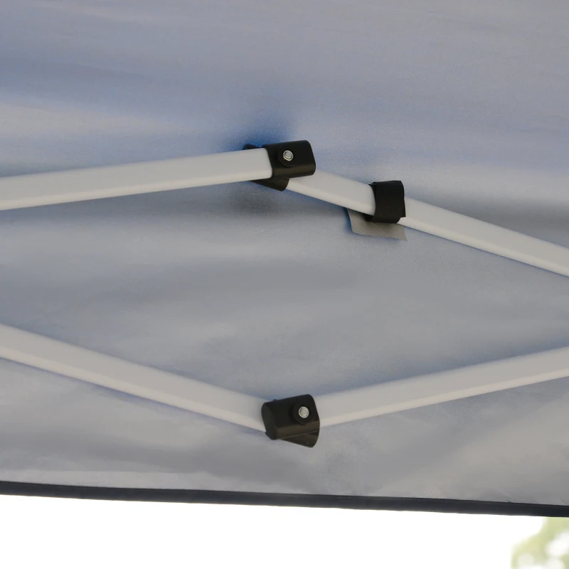 Outsunny Gazebo Pieghevole Impermeabile con Corde e Picchetti Rivestimento in Oxford 2.45 x 2.45 m Blu
