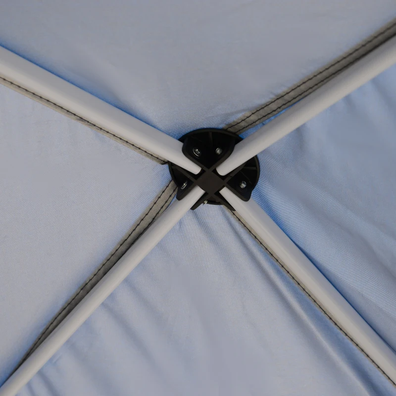Outsunny Gazebo Pieghevole Impermeabile con Corde e Picchetti Rivestimento in Oxford 2.45 x 2.45 m Blu