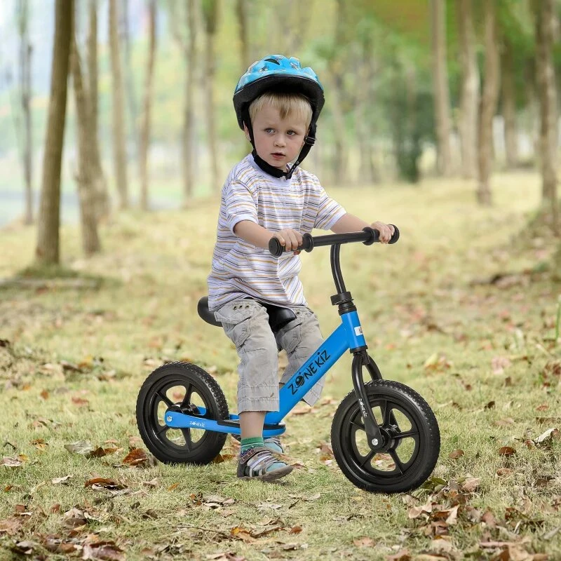 HOMCOM Bicicleta sem Pedais para Crianças de 2-5 Anos com Assento e Guiador Ajustáveis Bicicleta de Equilíbrio Infantil com Estrutura de Aço 89x37x55-60cm Azul