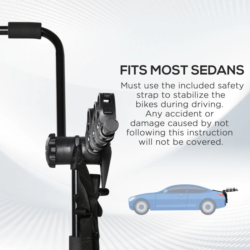 HOMCOM Suport Posterior Bicicleta Pentru Masina pentru 3 Biciclete Max 45 kg din Otel