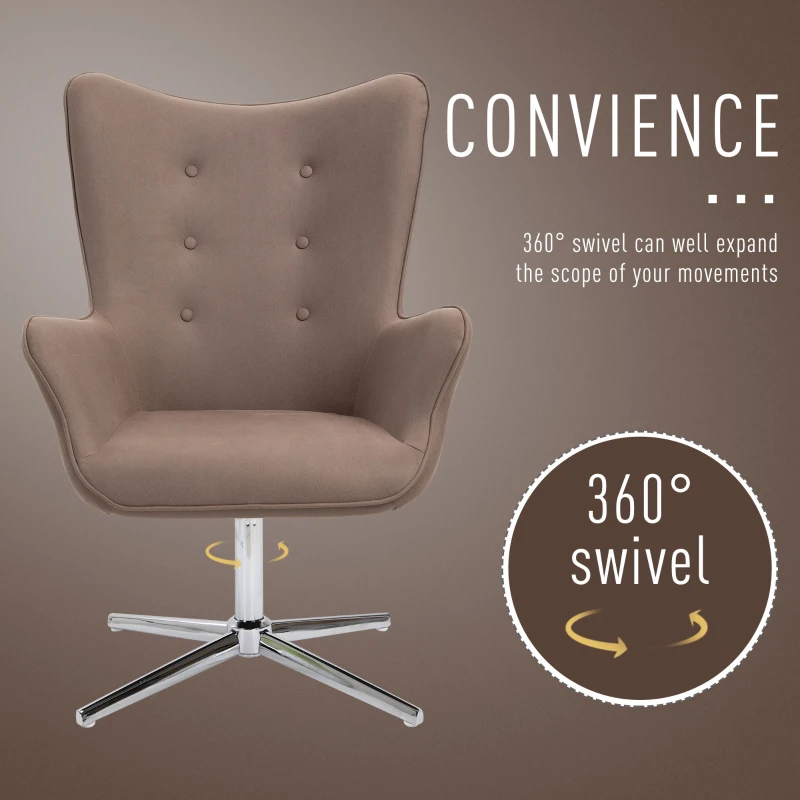 HOMCOM Fotoliu Rotativ Captusit si Velur Maro