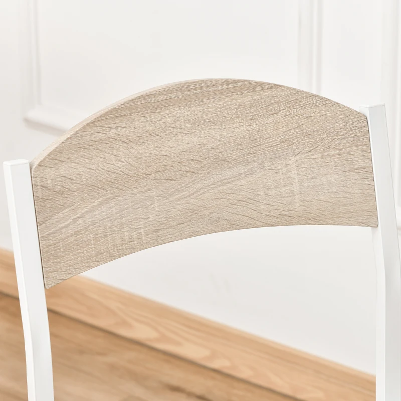 HOMCOM Set Masă de Prânz din 5 Piese cu 1 Masă Dreptunghiulară și 4 Scaune, 100x63x76,5 cm, Gri și Alb