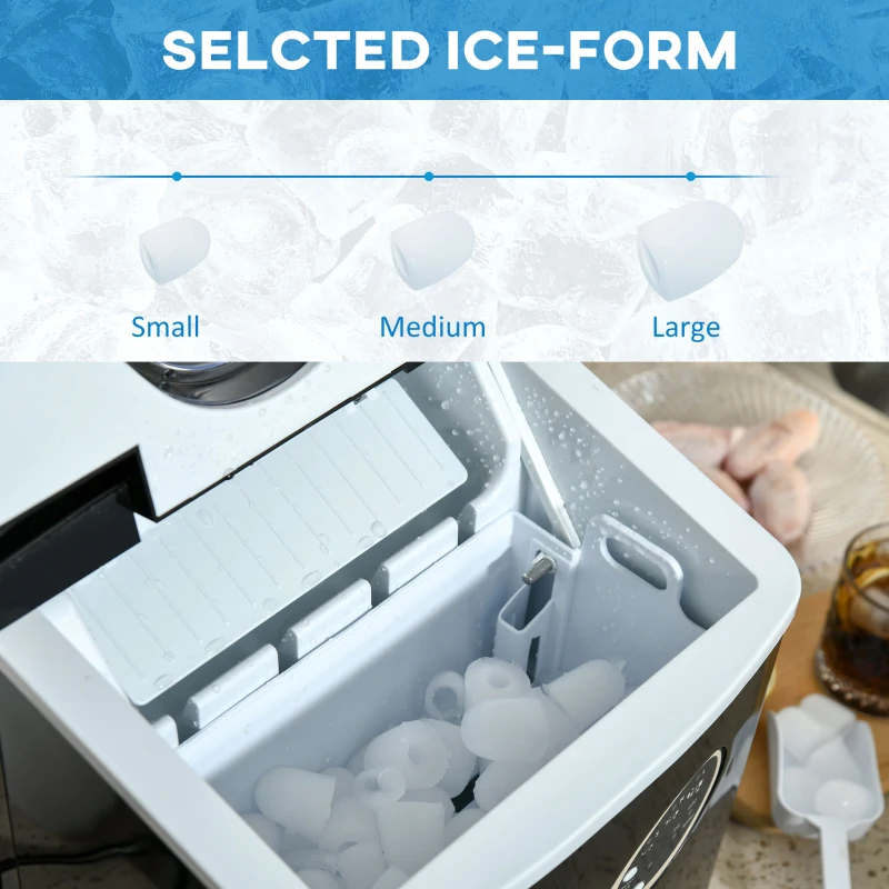 HOMCOM masina pentru gheata, 15 kg, neagra