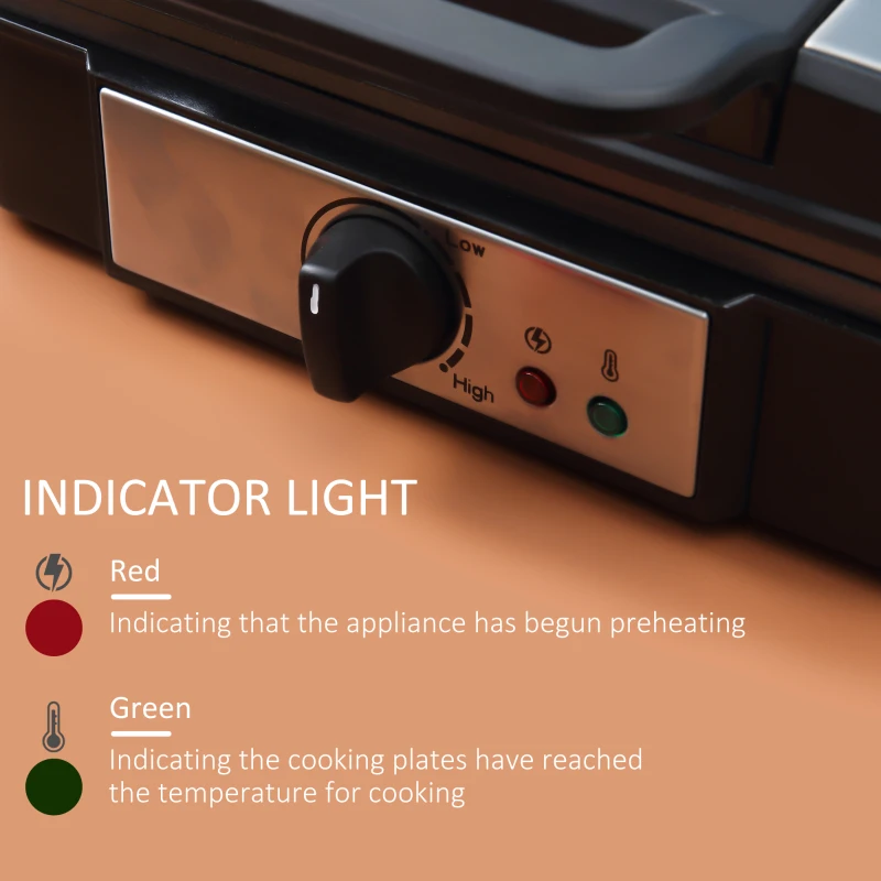 HOMCOM aparat de vafe cu gatire simultana, 1200 W
