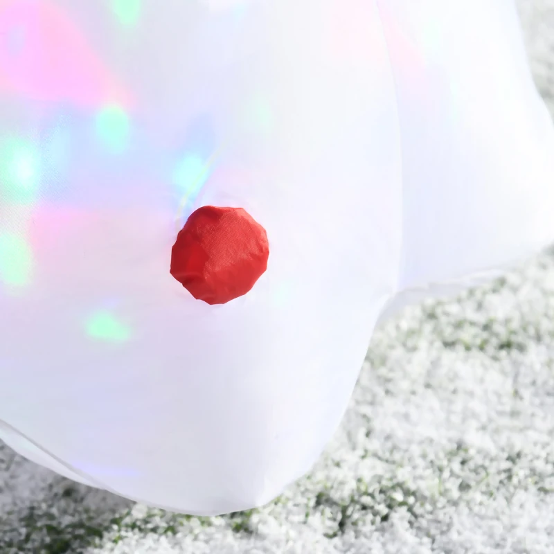 HOMCOM Árvore de Natal Inflável 122cm de Altura com Luzes LED e Inflador Decoração de Natal para Interiores Exteriores 60x51x122cm Branco