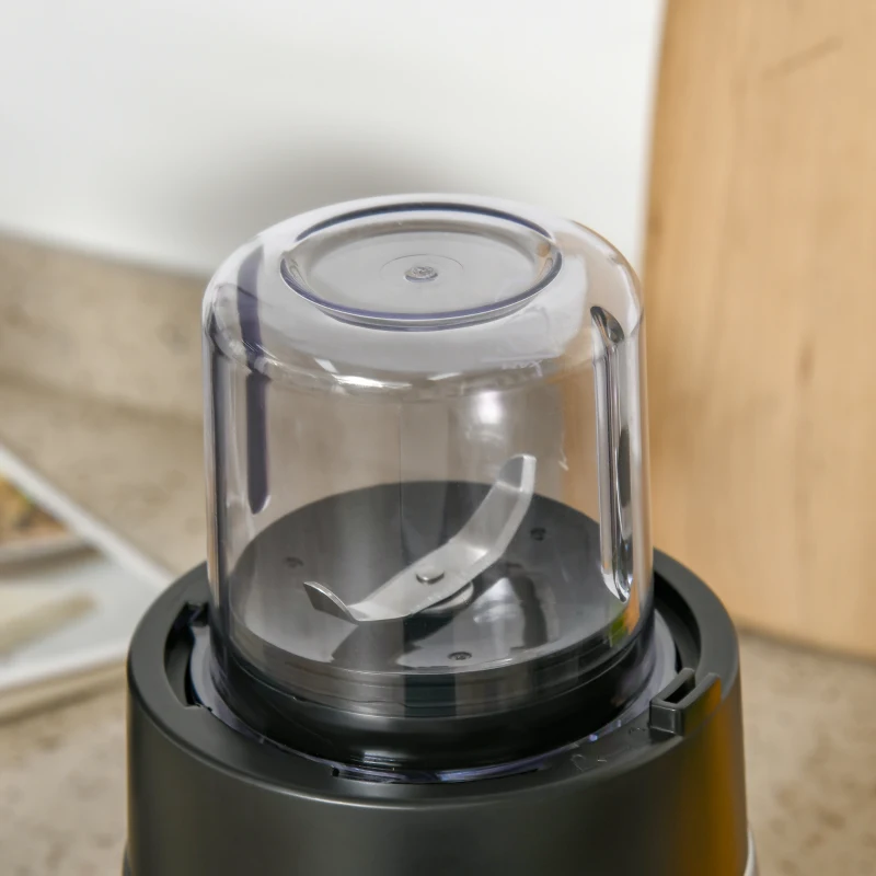 HOMCOM Blender Electric Multifunctional 4 in 1 Smoothie Maker si Masina de Tocat cu Pahar de 1.5L