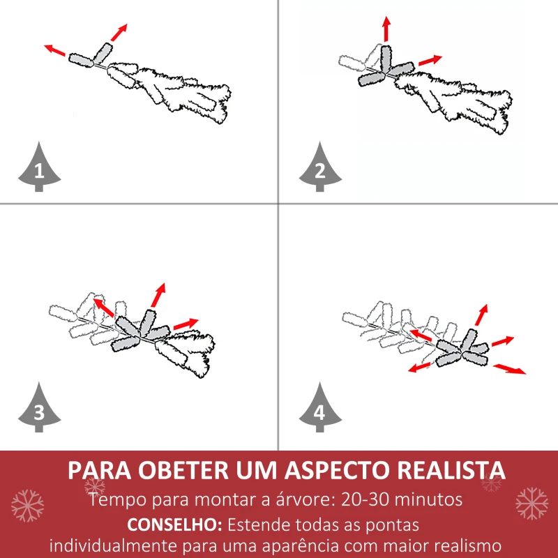 HOMCOM Árvore de Natal Artificial 120 cm com Fibra Óptica e Suporte Metálico Decoração de Natal Ø60x120 cm Verde