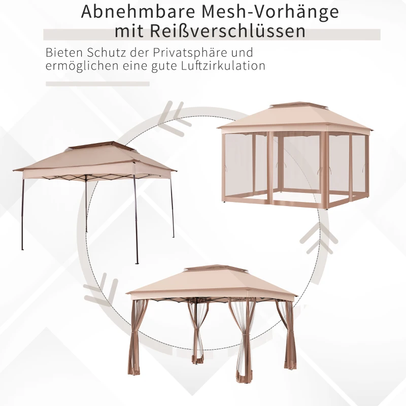 Outsunny PAWILON SKŁADANY NAMIOT OGRODOWY  3,25 X 3,25 X 2,95 M kolor khaki