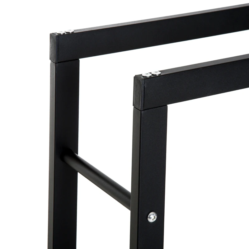 HOMCOM Brandhoutstandaard brandhoutopslag brandhoutrek brandhouthouder 100 kg staal zwart 40 L x 25 B x 100 H cm