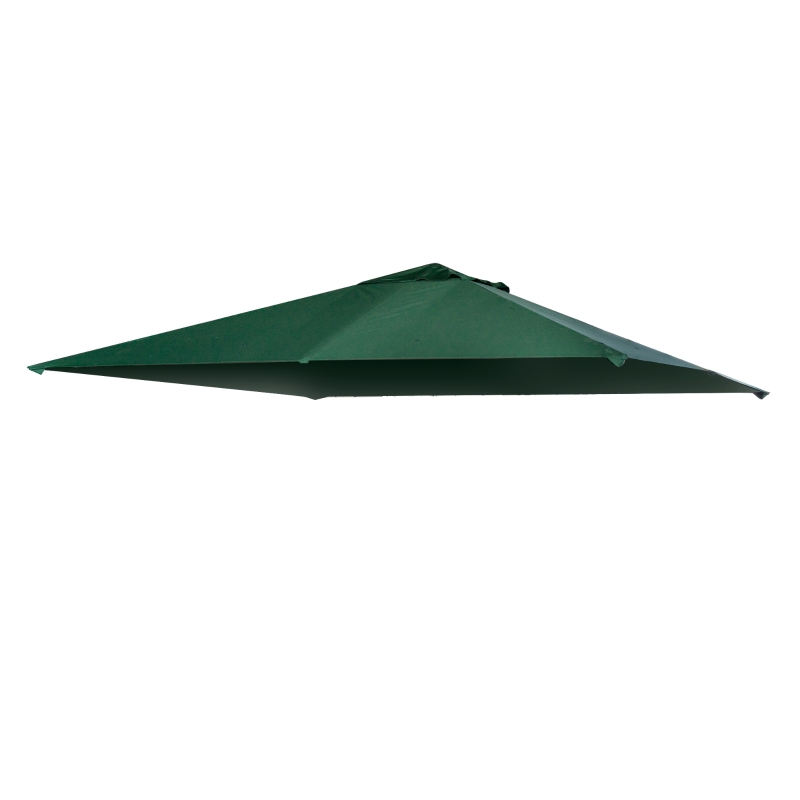 Outsunny partytentdak, vervangend dak voor partytent, partytentafdekking, polyester bescherming tegen de zon, groen 3 x 3 m