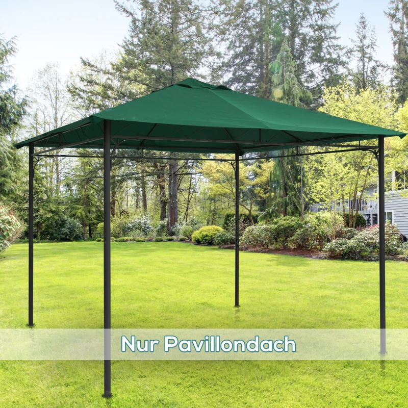 Outsunny partytentdak, vervangend dak voor partytent, partytentafdekking, polyester bescherming tegen de zon, groen 3 x 3 m