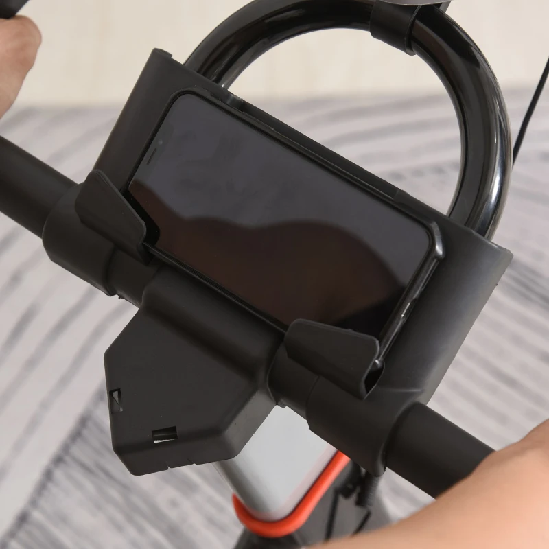 HOMCOM Cyclette da Casa per Allenamento in Acciaio Nero, Cyclette Professionale da Seduti Capacità 120 kg con Supporto per Cellulare, Monitor LCD, Manubrio e Resistenza Regolabile, Volano 10kg